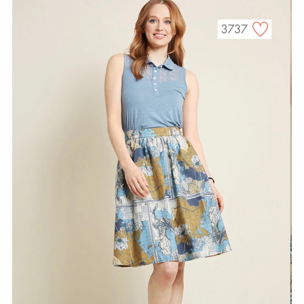 🌍 ModCloth Charming cotton skirt with pockets